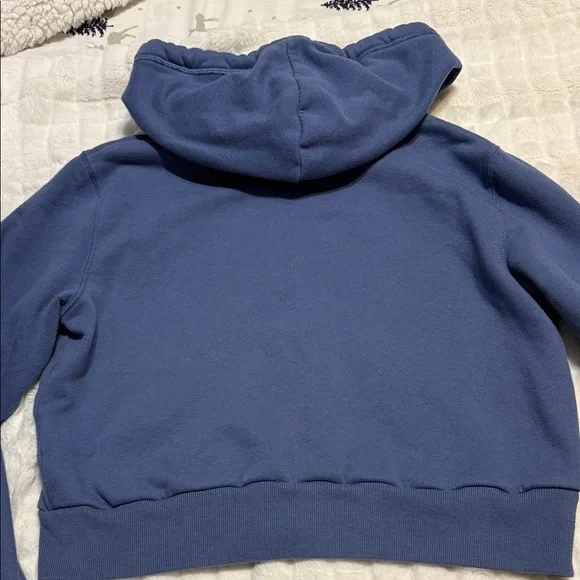 Hollister Blue cropped Hoodie Sweatshirt - Picture 4 of 4